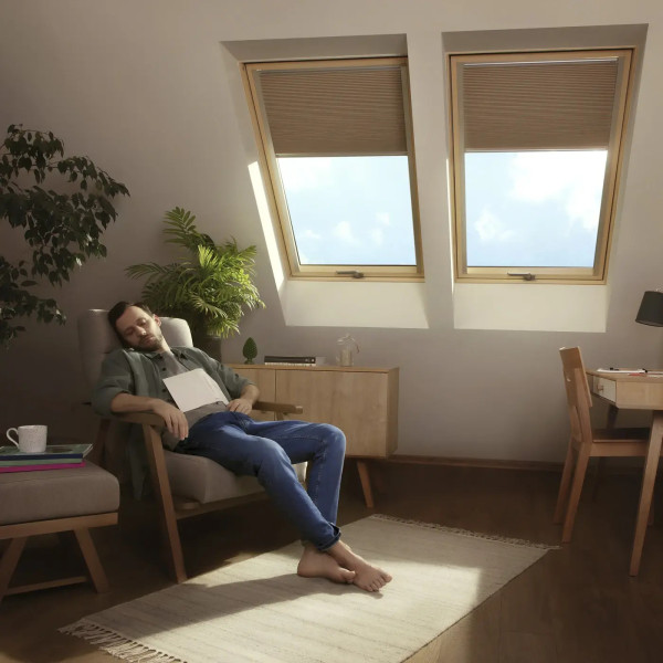 FTP-V U41 BPMX - okno drewniane z pakietem 3-szybowym RAL 9005