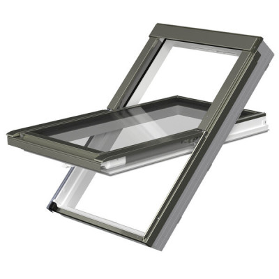 PTP-V U41 GBMX - okno plastikowe z pakietem 3-szybowym RAL 7022