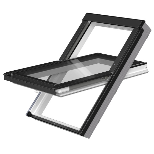 PTP-V U41 BBMX - okno plastikowe z pakietem 3-szybowym RAL 9005